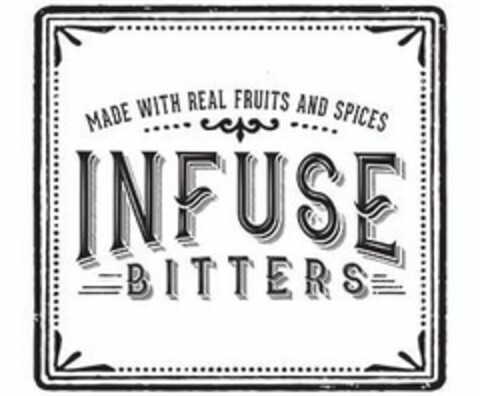 INFUSE BITTERS MADE WITH REAL FRUITS AND SPICES Logo (USPTO, 03.08.2018)