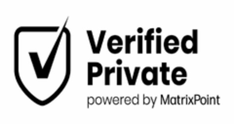 VERIFIED PRIVATE POWERED BY MATRIXPOINT Logo (USPTO, 01/24/2020)