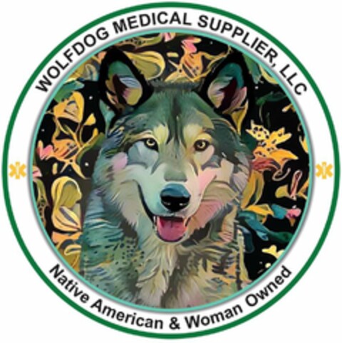 WOLFDOG MEDICAL SUPPLIER, LLC NATIVE AMERICAN & WOMAN OWNED Logo (USPTO, 30.04.2020)