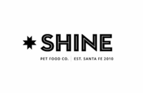 SHINE PET FOOD CO. EST. SANTA FE 2010 Logo (USPTO, 21.08.2020)