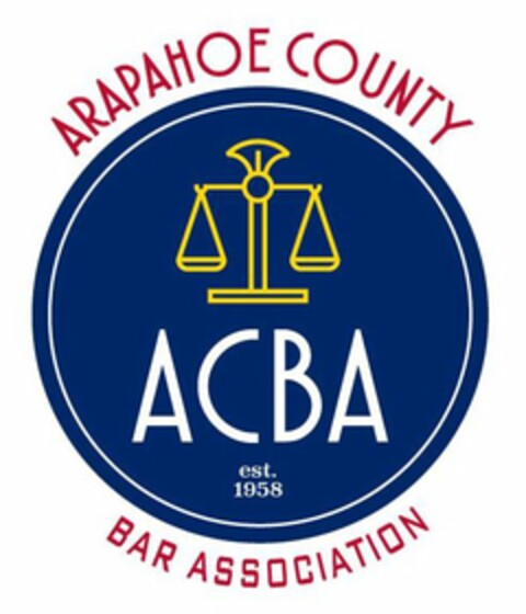 ARAPAHOE COUNTY BAR ASSOCIATION ACBA EST. 1958 Logo (USPTO, 28.08.2018)