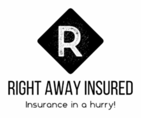 R RIGHT AWAY INSURED INSURANCE IN A HURRY! Logo (USPTO, 11.06.2020)