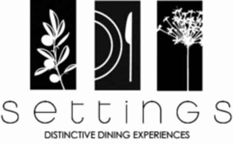 SETTINGS DISTINCTIVE DINING EXPERIENCES Logo (USPTO, 08/10/2009)