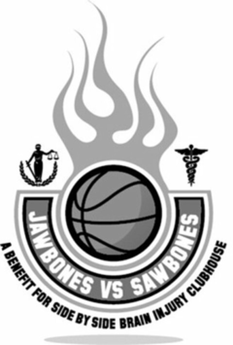 JAWBONES VS SAWBONES A BENEFIT FOR SIDE BY SIDE BRAIN INJURY CLUBHOUSE Logo (USPTO, 13.06.2013)