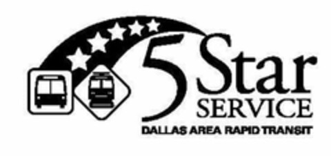 5 STAR SERVICE DALLAS AREA RAPID TRANSIT Logo (USPTO, 09.07.2013)