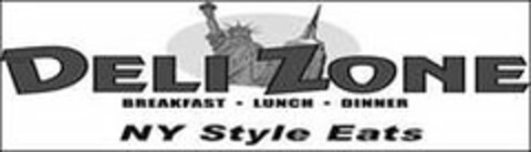 DELI ZONE BREAKFAST · LUNCH · DINNER NYSTYLE EATS Logo (USPTO, 07/10/2013)