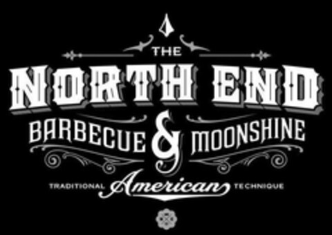 THE NORTH END BARBECUE & MOONSHINE TRADITIONAL AMERICAN TECHNIQUE N E XXX Logo (USPTO, 14.08.2014)