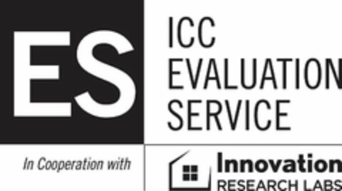 ES ICC EVALUATION SERVICE IN COOPERATION WITH INNOVATION RESEARCH LABS Logo (USPTO, 09/29/2016)