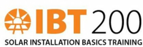 IBT 200 SOLAR INSTALLATION BASICS TRAINING Logo (USPTO, 08/14/2019)