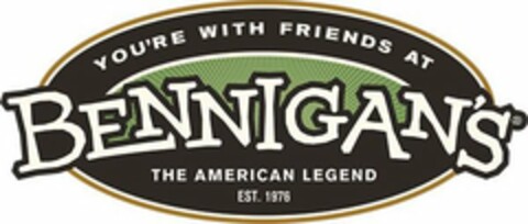 YOU'RE WITH FRIENDS AT BENNIGAN'S THE AMERICAN LEGEND EST. 1976 Logo (USPTO, 31.07.2017)