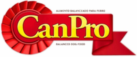 ALIMENTO BALANCEADO PARA PERRO CANPRO BALANCED DOG FOOD Logo (USPTO, 02/27/2012)