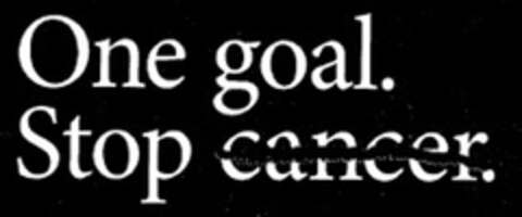 ONE GOAL. STOP CANCER. Logo (USPTO, 23.01.2014)