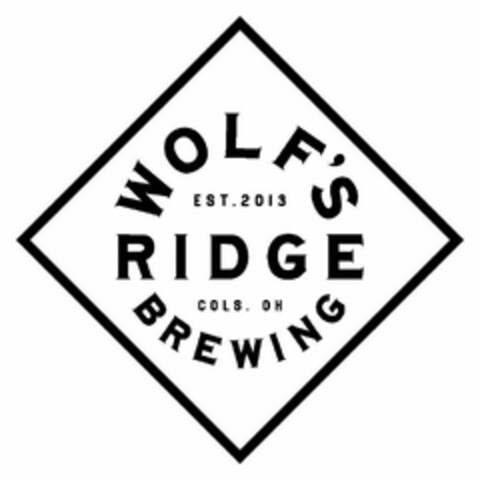 WOLF'S RIDGE BREWING EST. 2013 COLS. OH Logo (USPTO, 02/11/2016)