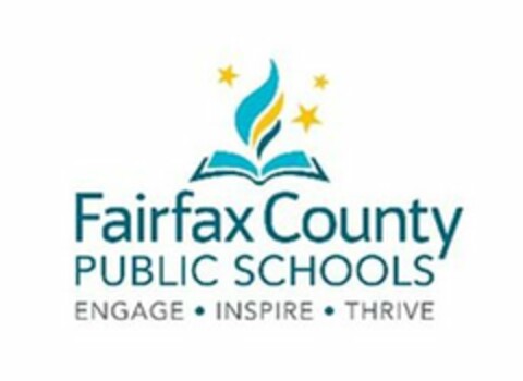 FAIRFAX COUNTY PUBLIC SCHOOLS ENGAGE · INSPIRE · THRIVE Logo (USPTO, 04/17/2018)