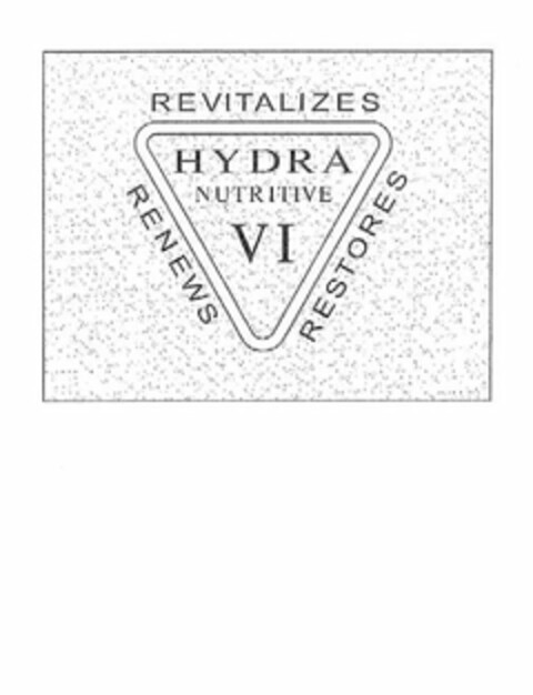 HYDRA NUTRITIVE VI REVITALIZES RENEWS RESTORES Logo (USPTO, 05/06/2011)