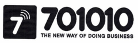 7 701010 THE NEW WAY OF DOING BUSINESS Logo (USPTO, 09/08/2011)