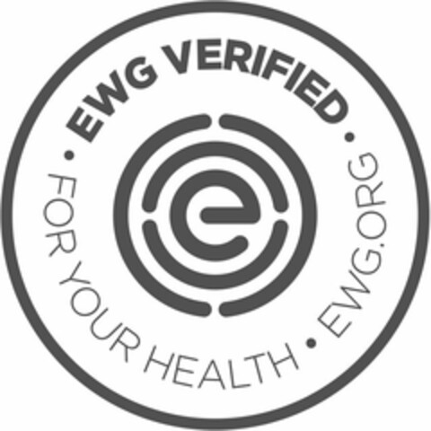 EWG VERIFIED FOR YOUR HEALTH EWG.ORG E Logo (USPTO, 09/16/2015)