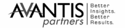 AVANTIS PARTNERS BETTER INSIGHTS. BETTER RESULTS. Logo (USPTO, 29.10.2015)