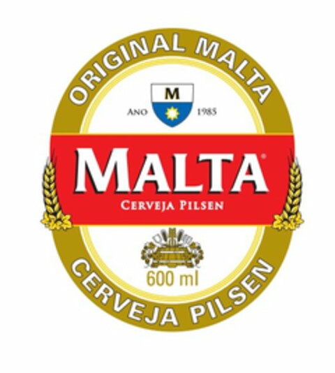 ORIGINAL MALTA ANO M 1985 MALTA CERVEJAPILSEN CERVEJA PILSEN Logo (USPTO, 20.01.2016)