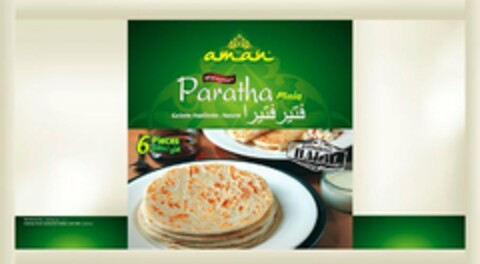 AMAN MALAYSIAN PARATHA PLAIN GALETTE FEUILLETEE-NATURE 6 PIECES PIECES AUTHENTIC HALAL Logo (USPTO, 08.02.2018)