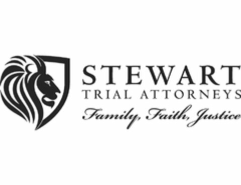 STEWART TRIAL ATTORNEYS FAMILY FAITH JUSTICE Logo (USPTO, 10.09.2019)