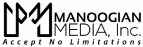 M MANOOGIAN MEDIA, INC. ACCEPT NO LIMITATIONS Logo (USPTO, 10/18/2019)