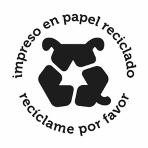 IMPRESO EN PAPEL RECICLADO RECICLAME POR FAVOR Logo (USPTO, 18.04.2014)