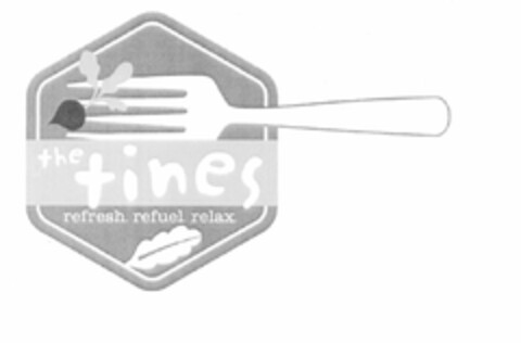 THE TINES REFRESH. REFUEL. RELAX. Logo (USPTO, 09.07.2014)