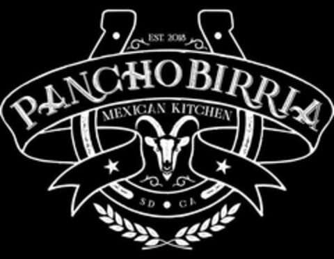 EST. 2018 PANCHO BIRRIA MEXICAN KITCHEN SD CA Logo (USPTO, 30.06.2018)