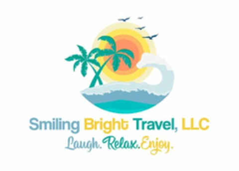 SMILING BRIGHT TRAVEL, LLC LAUGH. RELAX. ENJOY. Logo (USPTO, 23.04.2020)