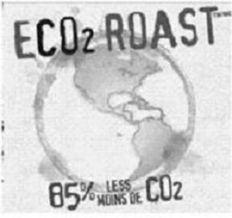 ECO2 ROAST 85% LESS MOINS DE CO2 Logo (USPTO, 01/23/2010)