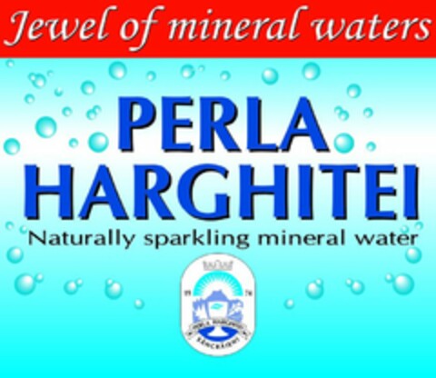 PERLA HARGHITEI JEWEL OF MINERAL WATERS NATURALLY SPARKLING MINERAL WATER PERLA HARGHITEI 1974 SANCRAIENI Logo (USPTO, 23.06.2010)