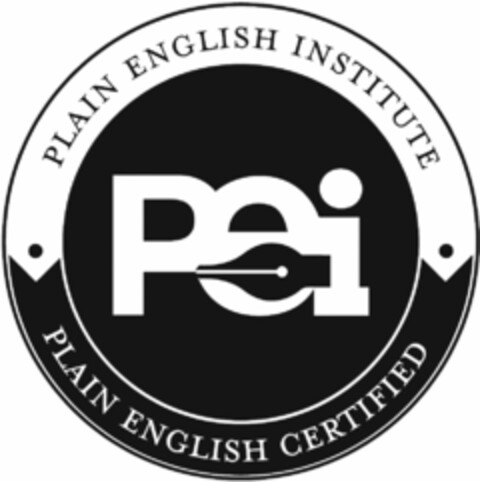 PEI PLAIN ENGLISH INSTITUTE PLAIN ENGLISH CERTIFIED Logo (USPTO, 06.10.2012)