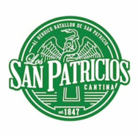 LOS SAN PATRICIOS CANTINA AL HEROICA BATTALON DE SAN PATRICIO Logo (USPTO, 30.06.2017)