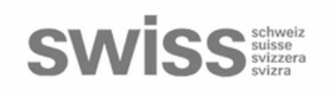 SWISS SCHWEIZ SUISSE SVIZZERA SVIZRA Logo (USPTO, 10/15/2009)