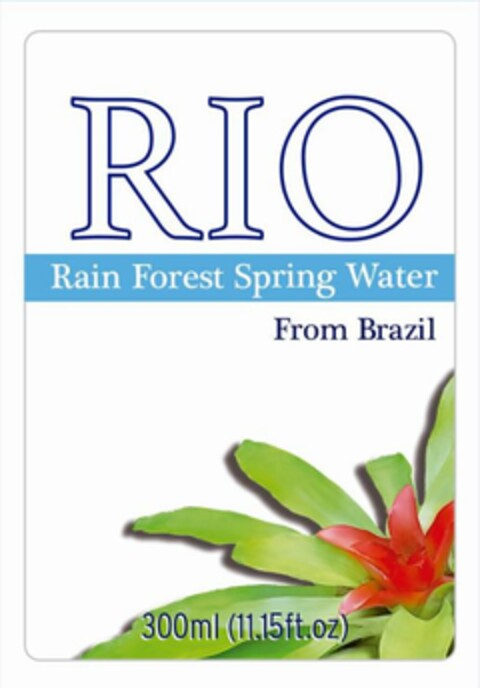 RIO RAIN FOREST SPRING WATER FROM BRAZIL Logo (USPTO, 11/03/2015)