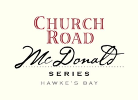 CHURCH ROAD MCDONALD SERIES HAWKE'S BAY Logo (USPTO, 03.08.2017)