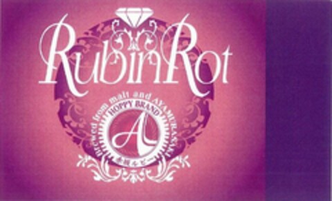 RUBIN ROT A BREWED FROM MALT AND AYAMURASAKI HOPPY BRAND Logo (USPTO, 15.10.2018)