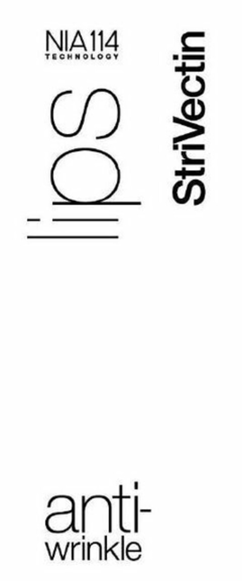 NIA 114 TECHNOLOGY LIPS ANTI-WRINKLE STRIVECTIN Logo (USPTO, 28.06.2019)