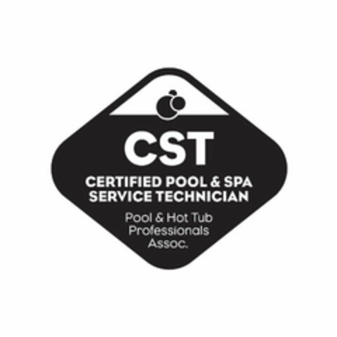 CST CERTIFIED POOL & SPA SERVICE TECHNICIAN POOL & HOT TUB PROFESSIONALS ASSOC. Logo (USPTO, 09/05/2019)