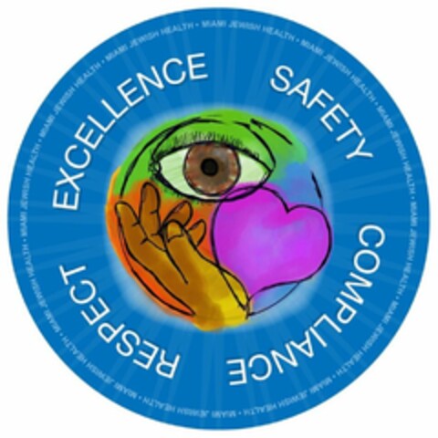 MIAMI JEWISH HEALTH EXCELLENCE SAFETY COMPLIANCE RESPECT Logo (USPTO, 10.10.2019)