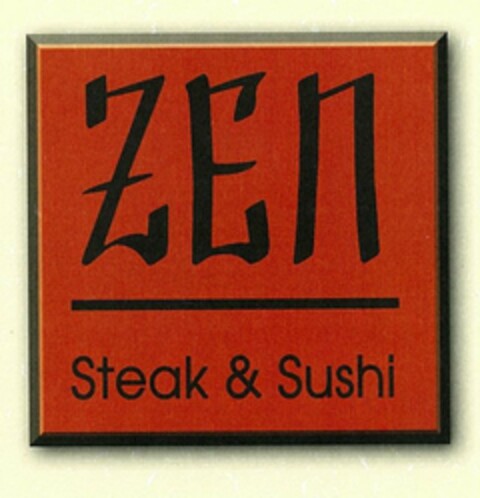 ZEN STEAK & SUSHI Logo (USPTO, 07.01.2009)