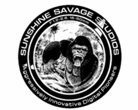 SUNSHINE SAVAGE STUDIOS F 1.2-2.8 16-50MM AGGRESSIVELY INNOVATIVE DIGITAL PIONEERS Logo (USPTO, 28.09.2015)