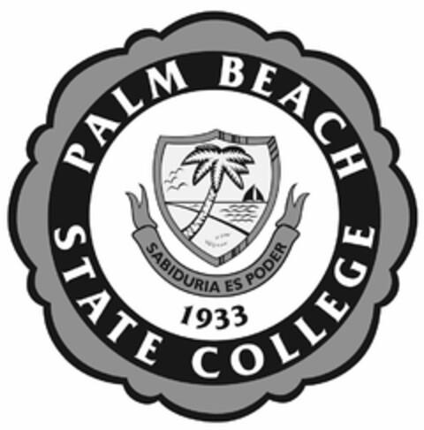 PALM BEACH STATE COLLEGE SABIDURIA ES PODER 1933 Logo (USPTO, 29.02.2016)