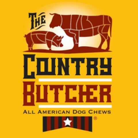 THE COUNTRY BUTCHER ALL AMERICAN DOG CHEWS Logo (USPTO, 12.05.2017)