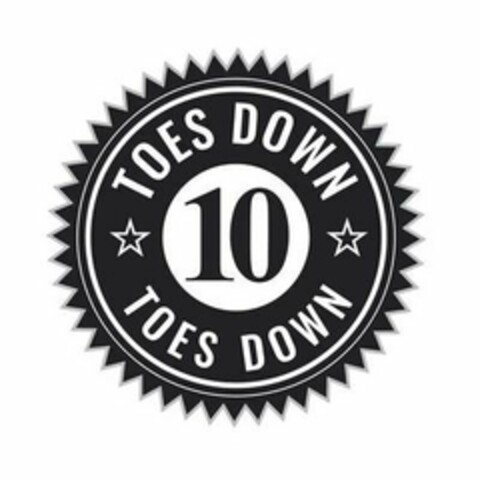 10 TEN TOES DOWN Logo (USPTO, 07/23/2020)