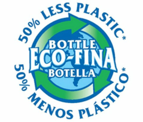 BOTTLE ECO-FINA BOTELLA 50% LESS PLASTIC* 50% MENOS PLÁSTICO* Logo (USPTO, 11.01.2012)