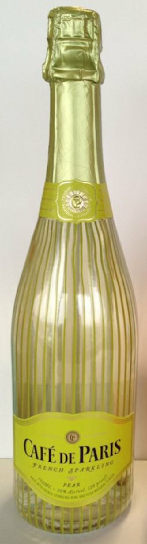 CP PRODUCT OF FRANCE CP PRODUIT DE FRANCE CAFÉ DE PARIS SPARKLING PEAR 750ML-10% ALC./VOL. MADE WITH SPARKLING WINE AND NATURAL FLAVORS Logo (USPTO, 06.02.2014)