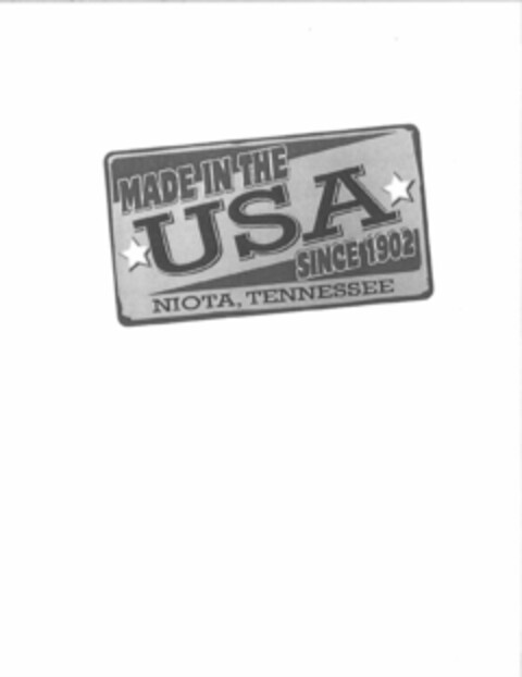 MADE IN THE USA SINCE 1902 NIOTA, TENNESSEE Logo (USPTO, 09.10.2014)