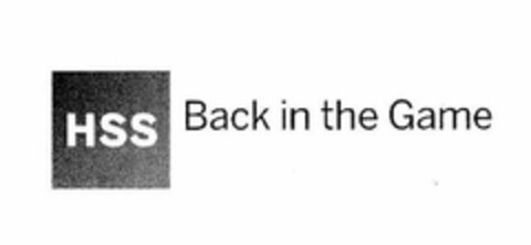 HSS BACK IN THE GAME Logo (USPTO, 05/27/2015)